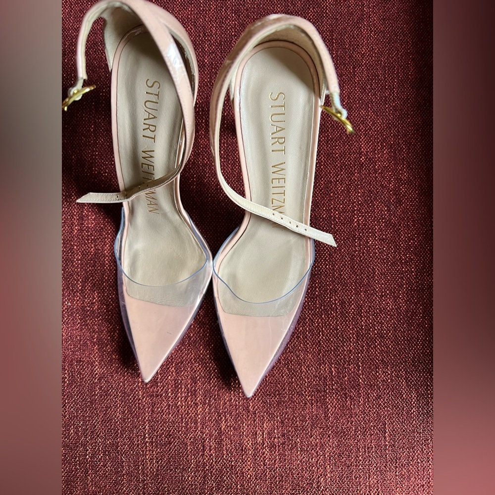 Stuart Weitzman Pink Pointed Toe Slingback Heels
